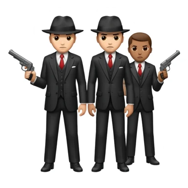 3 mafia members guns sticker