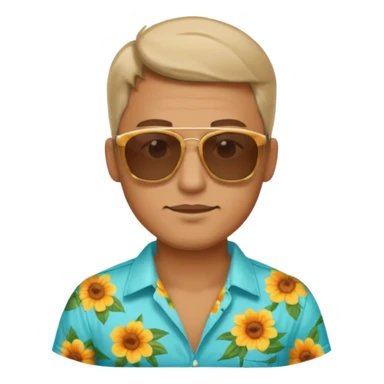 man with sunglasses and summer shirt sticker