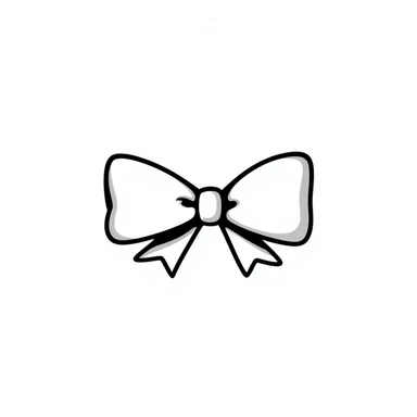 hand-drawn coquette bow with sketchy lines sticker