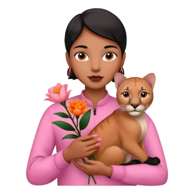 a flower in hand that holds the puma sticker