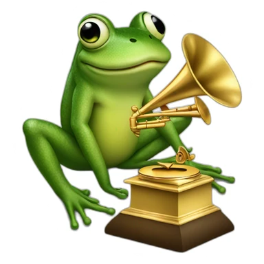Frog winning a grammy sticker