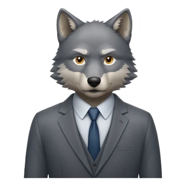 emoji of  wolf  with human body thinking sticker