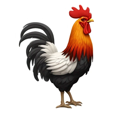 An emoji of a rooster featuring a bright red comb, detailed feathers, and a proud, alert expression, as if crowing at dawn sticker