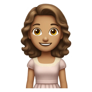 Brown haired girl in dress smiling sticker