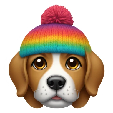 Dog wearing beanie sticker