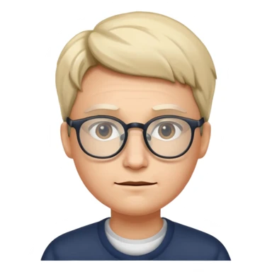 Nonchalant face with glasses sticker