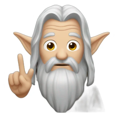 Gandalf making the Horns sign with its hands sticker