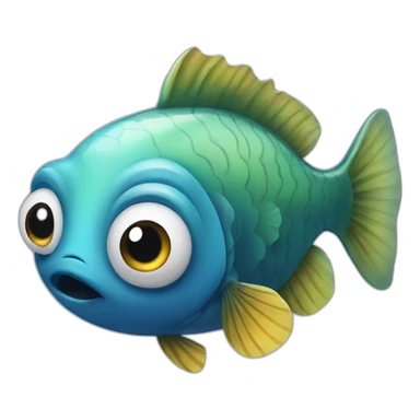 big eyed fish sticker