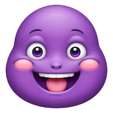 chubby purple emoji with agape mouth  sticker