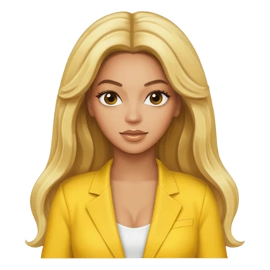 Beyonce, blonde long hair, yellow outfit sticker