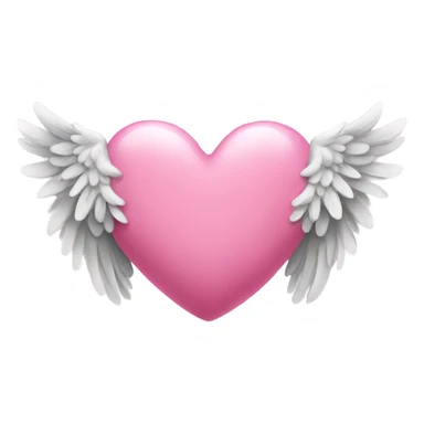 pink heart - angel wings sticker