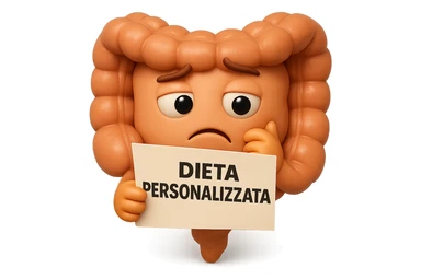 emoji stile iphone 3d di un intestino con mal di pancia che legge un foglio con la scritta "DIETA PERSONALIZZATA", ESPRESSIONE PENSIEROSA, iperrealistico 4k sticker