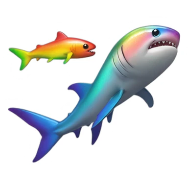 rainbow shark attack sticker