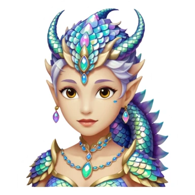Am amazing blend of a half dragon woman with glittering jeweled scales sticker