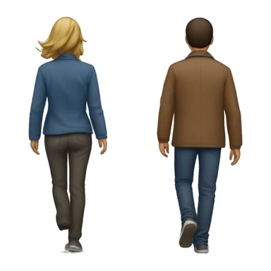 2 people walking away from each other sticker