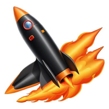 driving fine black rocket with fire color france sticker