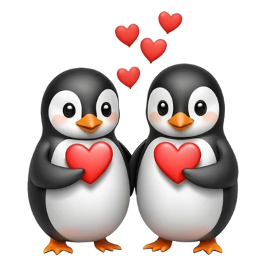 Penguin valentine's  couple sticker