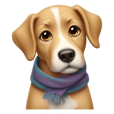 dog with scarf sticker