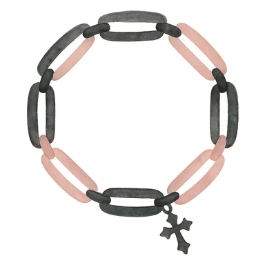 BLACKPINK-inspired gothic bracelet, no hearts, dreamy and elegant, black and pink colors sticker
