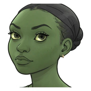 A black female doing a side eye sticker