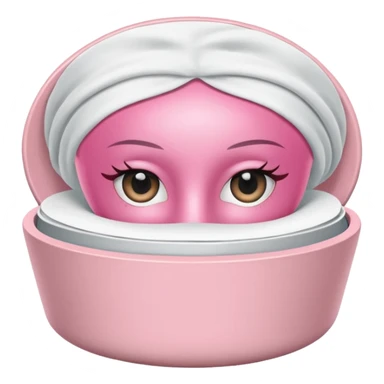 Clinique eye mask  in a light pink round container  sticker