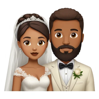 Black bride and her lightskin husband with beard  sticker