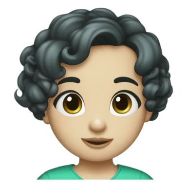 jerry mouse portrait with blue green dress and black babycutting haircut sticker