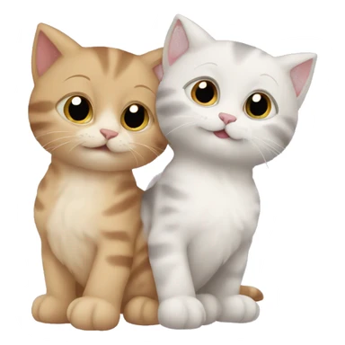 Two kittens hugging but one of them is the mother of the other  sticker