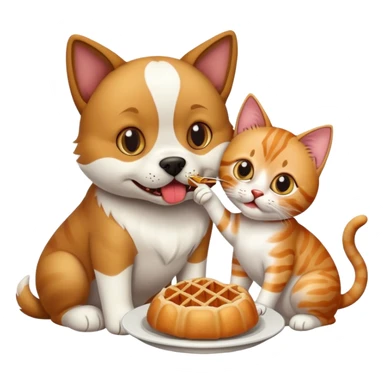 Dog eating a cat sticker
