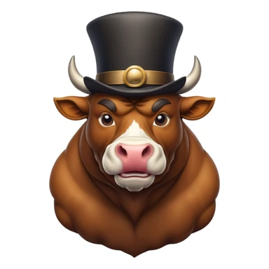 a bull with a tophat sticker
