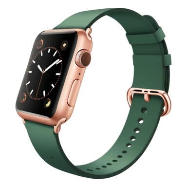 rose gold apple watch with forest green band sticker