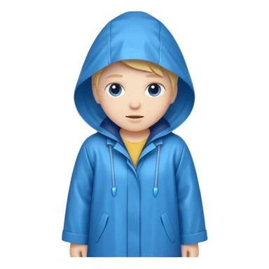 blue raincoat, just rain coat, negative character. sticker