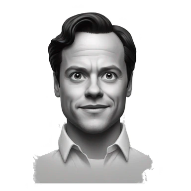 Sociopath Andrew Scott as Tom Ripley black and white sticker