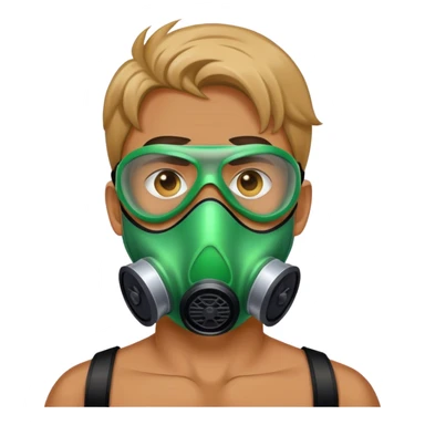 mans face wearing a toxic mask  sticker