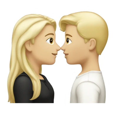 Blond and white gay kiss black hair white girl  sticker