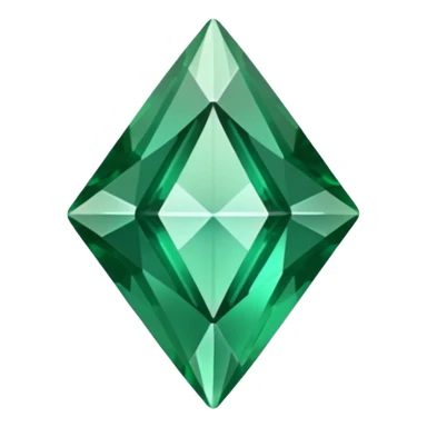 GREEN emerald, diamond gem shape, realistic sticker