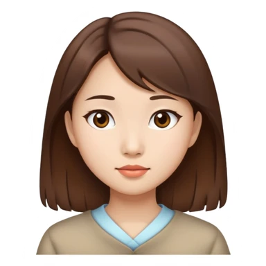 Asian girl with brown hair sticker