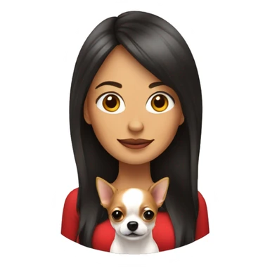mujer con pelo muy largo rojo y su perro Chihuahua sticker