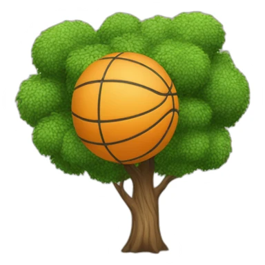 Ballon de basket sur un arbre sticker