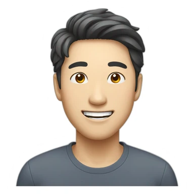 Korean guy with a smile face sticker