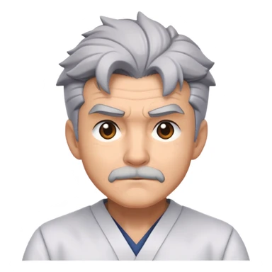 Professor Oak from Pokemon with grey hair sticker