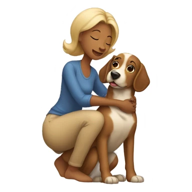 Mom with a dog kissing sticker