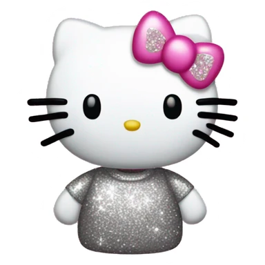 glitter pink hello kitty sticker