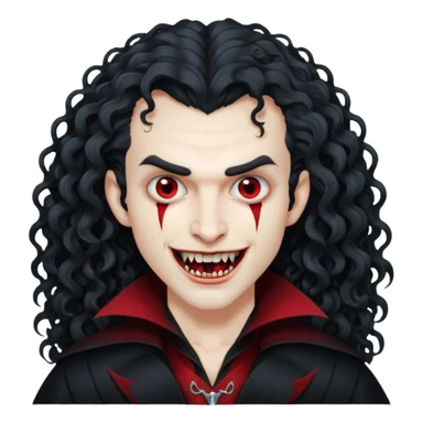 curly hair a picture of me as a vampirlong curly hair  e sticker
