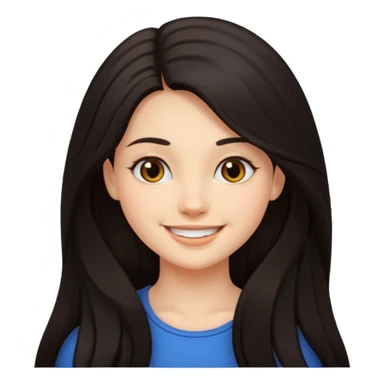 Girl with beautiful long dark hair sticker