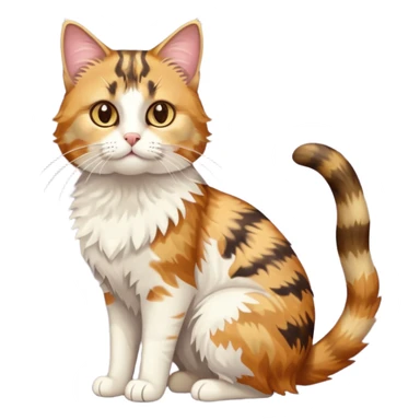 full body anxious looking colourful light calico tabby cat with hazel eyes sticker