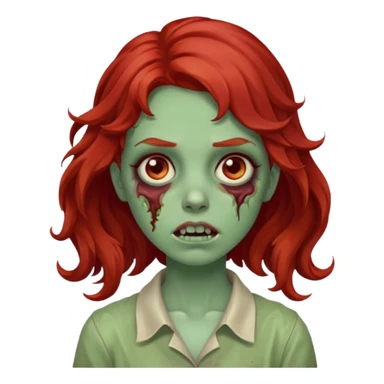 Garota zumbi com cabelo ondulado vermelho  sticker