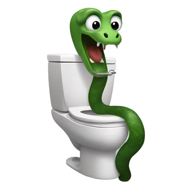Snake coming out of a toilet sticker