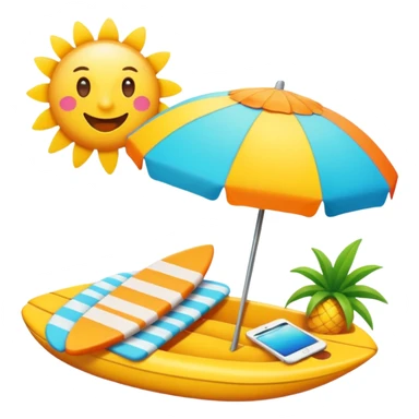 Summer emoji vibes sticker
