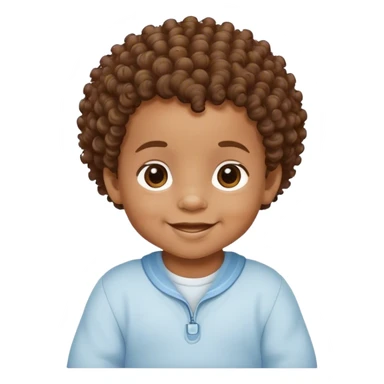 an african american baby boy with curly hair and a sweet smile sticker